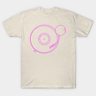 Turntable - Record Player in Pink T-Shirt